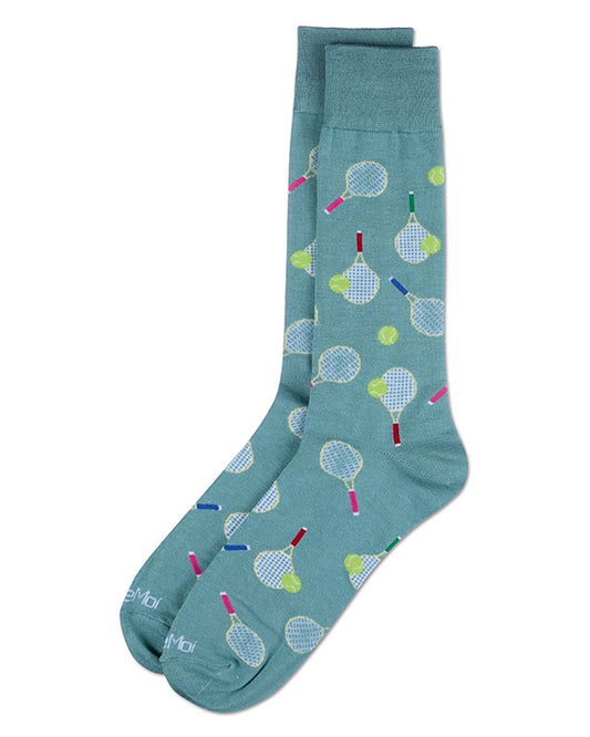 Blue Combo - Tennis Bamboo Crew Sock - Infinity Classics - Printfresh