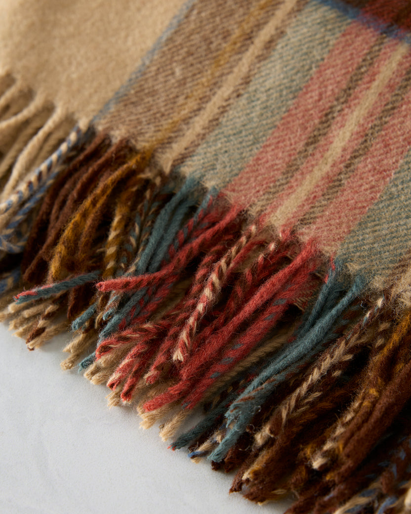 Camel Combo - Tartan Plaid Merino Lambswool Throw - Bronte Moon