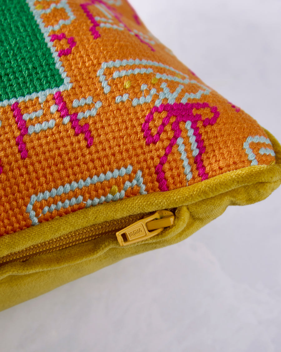 Multi - Champagne Problems Needlepoint Pillow - Furbish Studio