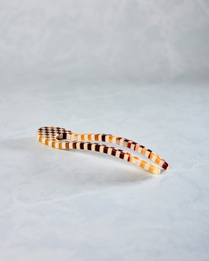 Tortoise Checker - French Hair Pin  - Machete - Printfresh