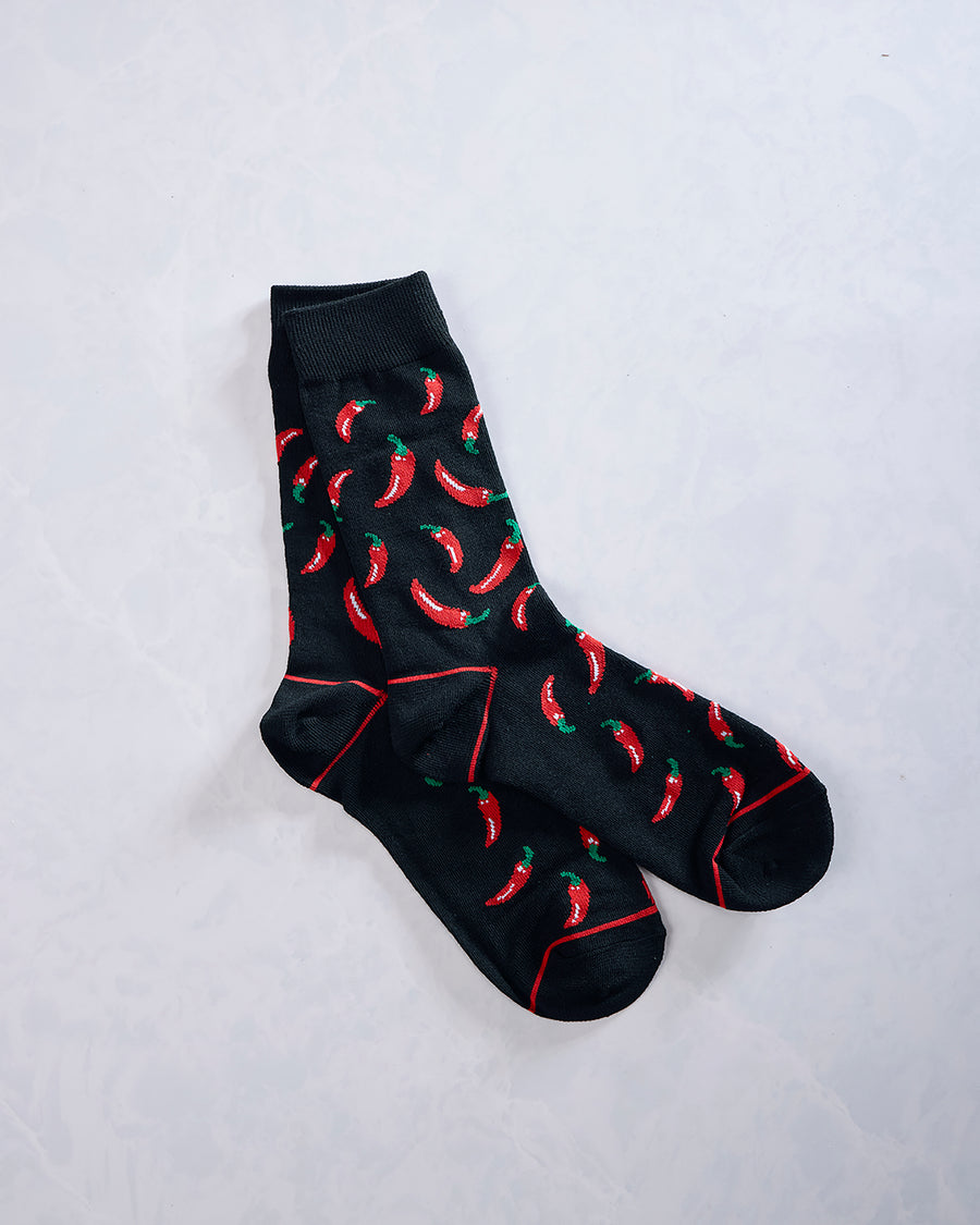 Chili Red - Men's Red Chili Pepper Socks - Real Sic