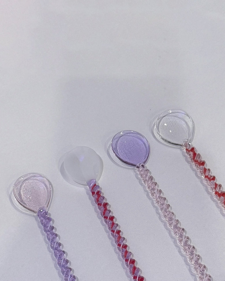 Pink/Lilac - Glass Stirring Spoon - Kessellate - Printfresh