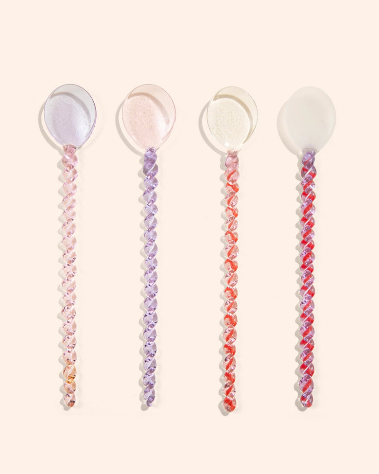 Pink/Lilac - Glass Stirring Spoon - Kessellate - Printfresh