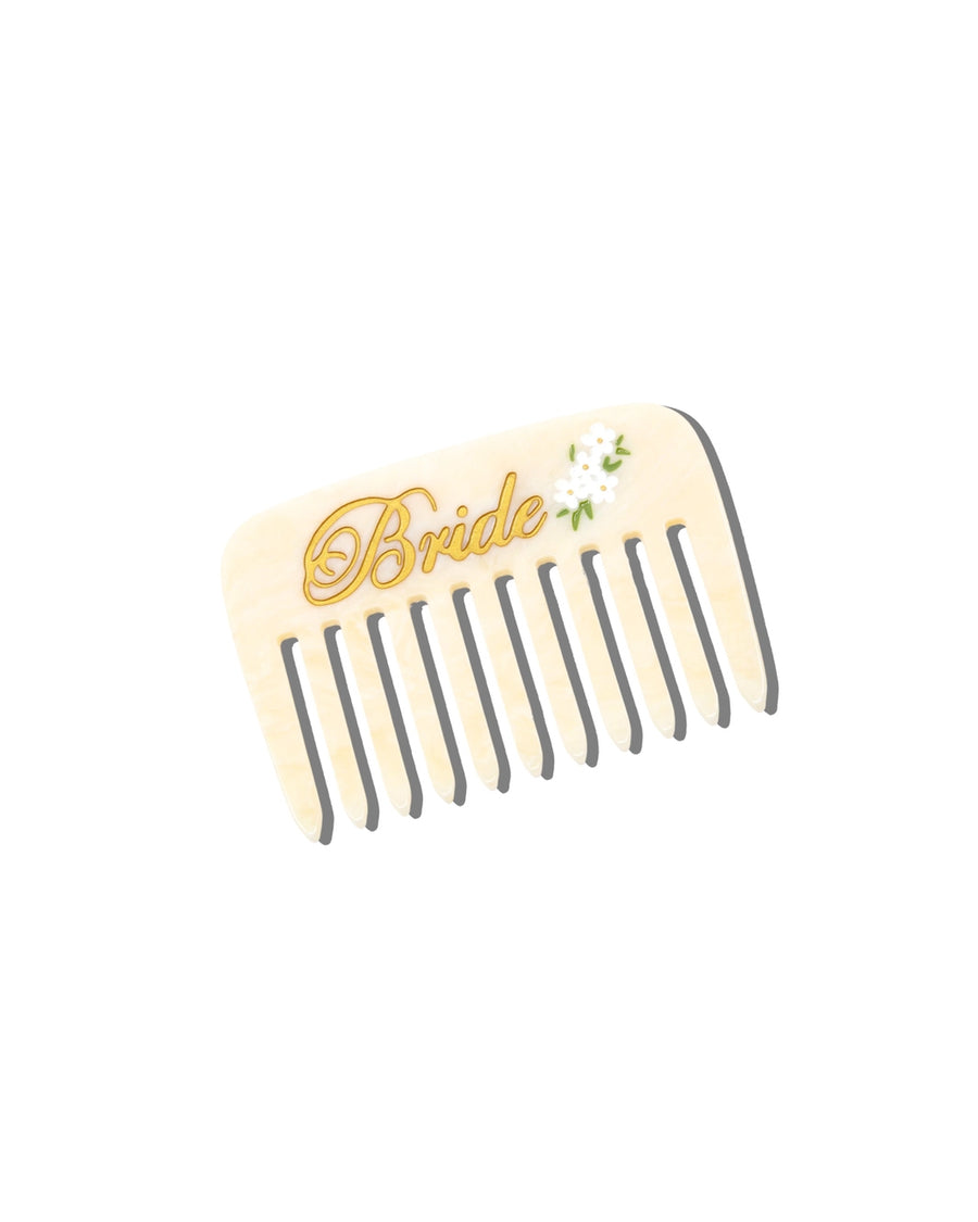Cream - Hand Painted Bride Pocket Comb - Solar Eclipse - Printfresh
