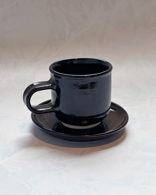 Black - Espresso Cup & Saucer - Object & Totem LLC