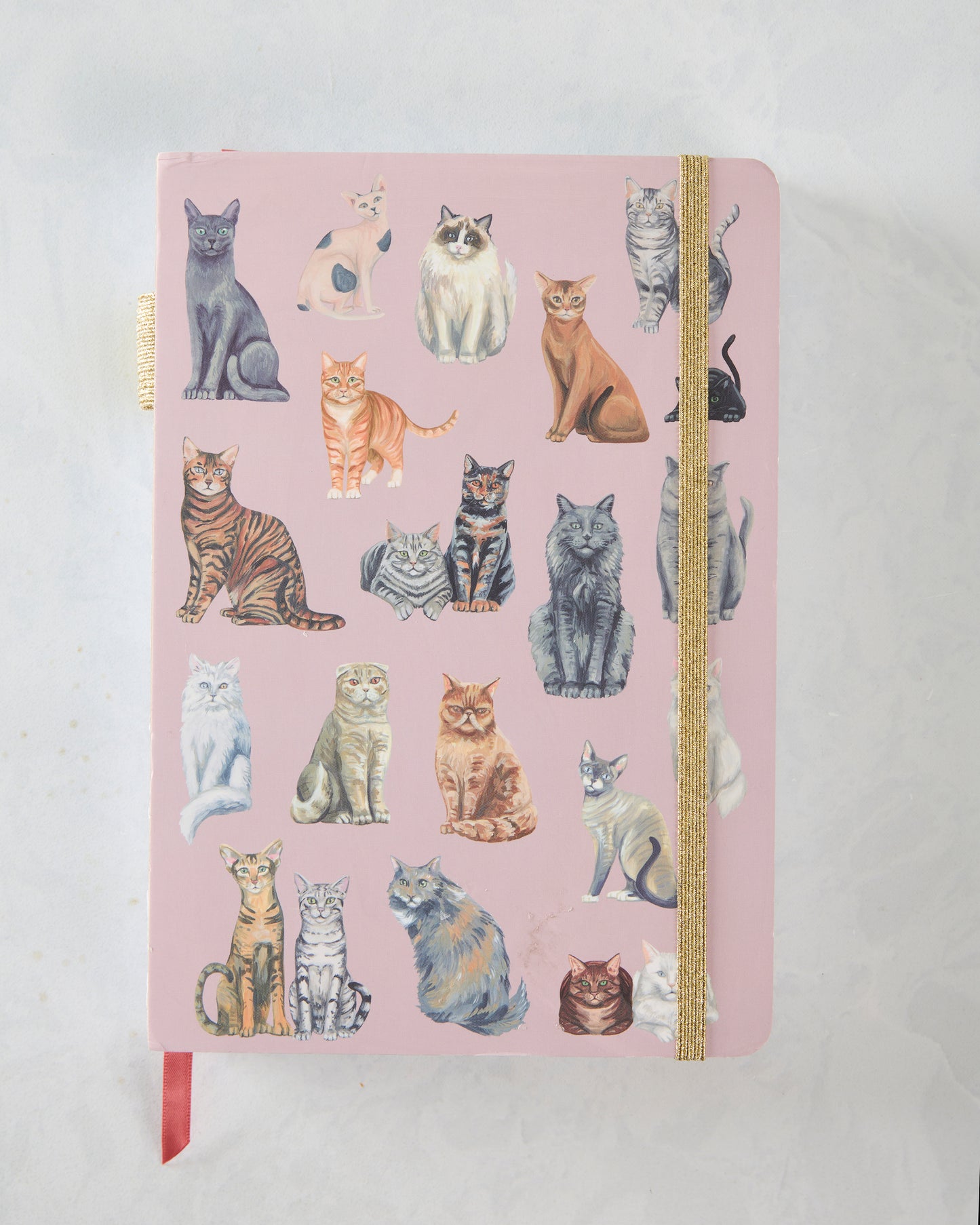 Pink Combo - Feline Friends Cats Lay Flat Lined Journal - 1canoe2 | One Canoe Two Paper Co.