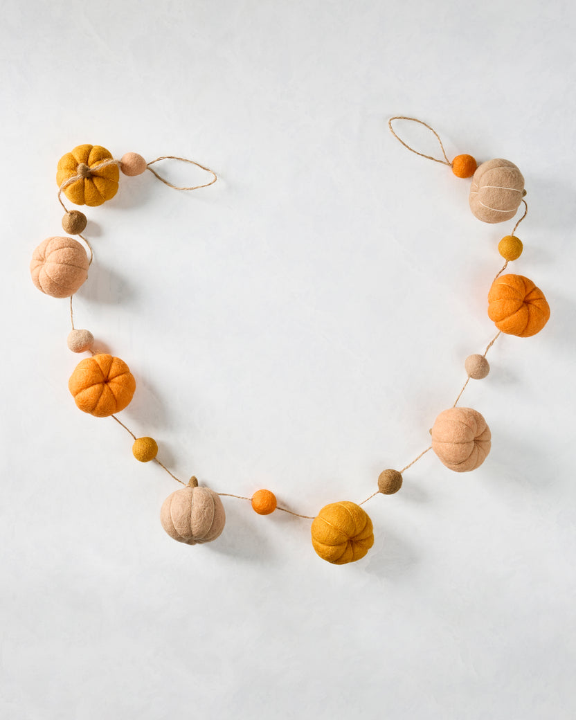Orange Combo - Felt Pumpkin Garland - Ganapati