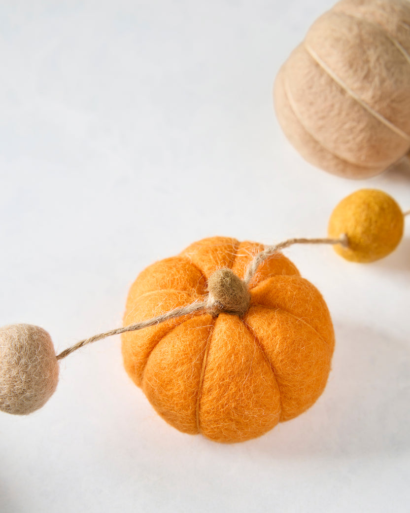 Orange Combo - Felt Pumpkin Garland - Ganapati