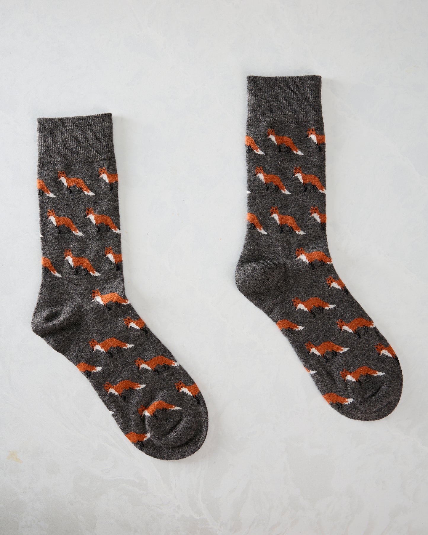 Grey Combo - Fox Cashmere Blend Men's Crew Socks - Infinity Classics International Inc.