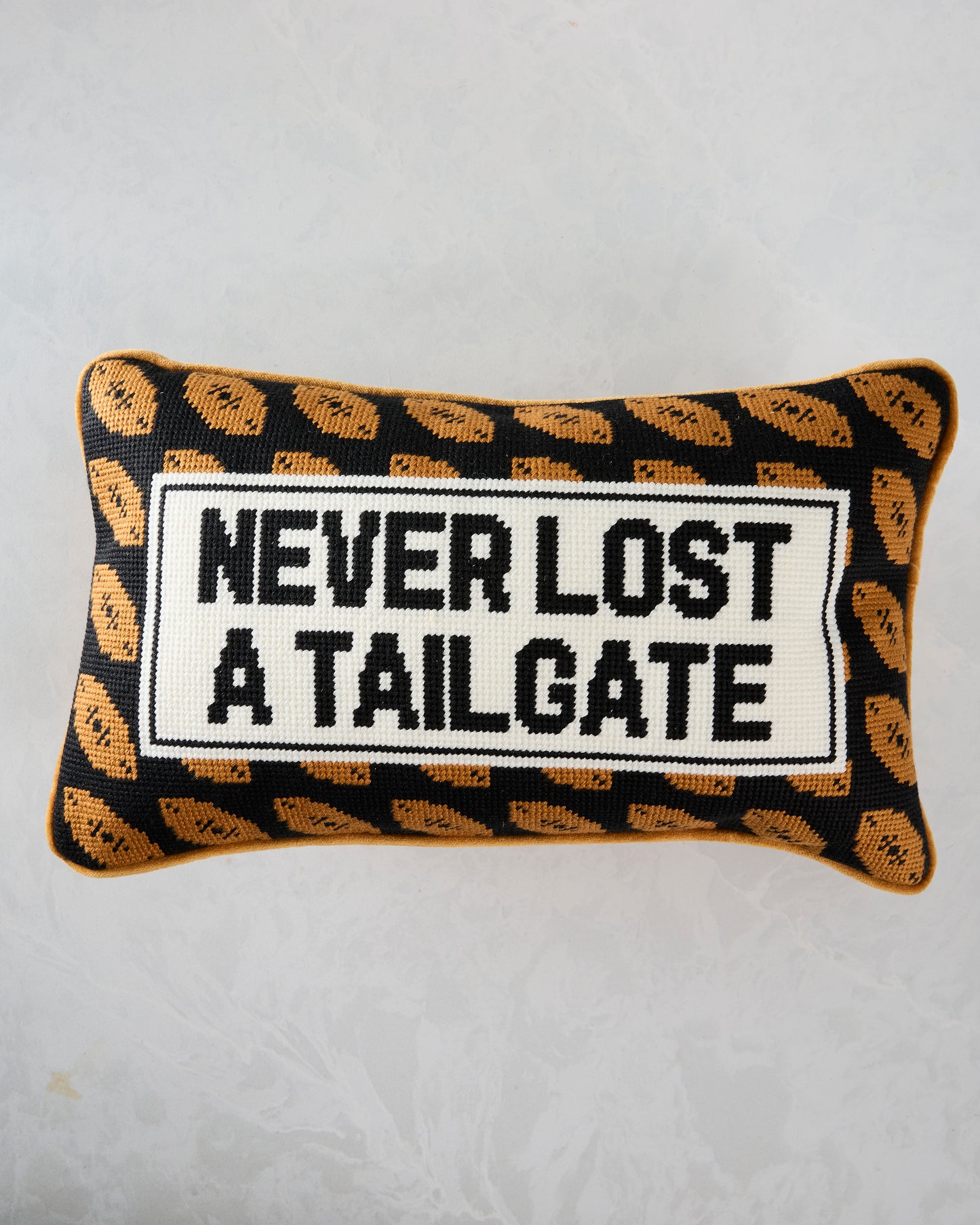 Multi - Never Lost A Tailgate Needlepoint Pillow - Furbish Studio