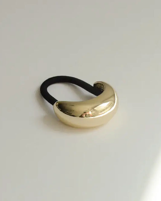 Gold - Narrow Crescent Metal Cuff Hair Tie - Nar'Sha - Printfresh
