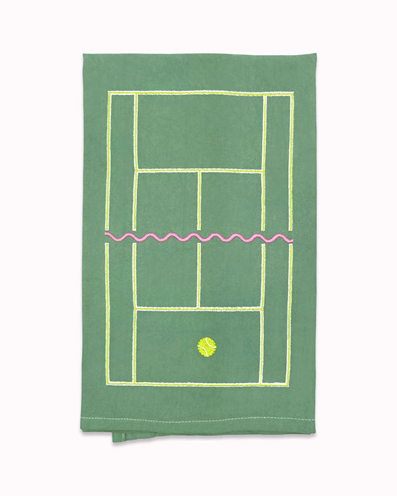 Green Combo - Tennis Time Teal Towel - Lynen - Printfresh