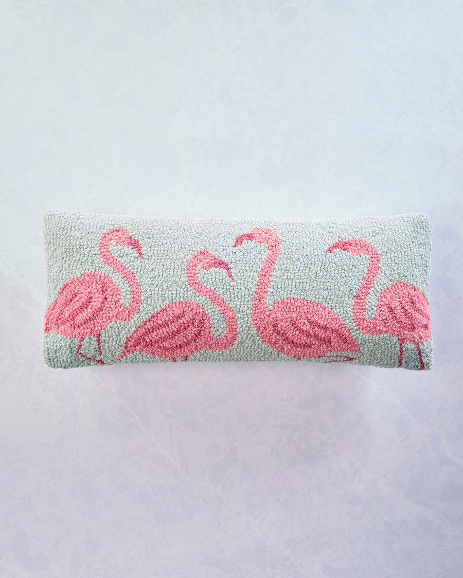 Green Combo - Flamingo Beach Hook Pillow - Peking Handicraft