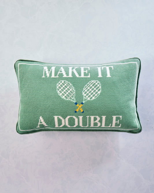 Furbish Studio - Make it a Double Needlepoint Pillow - Green Combo