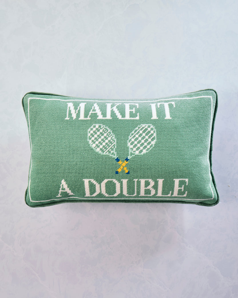 Green Combo - Make it a Double Needlepoint Pillow - Furbish Studio
