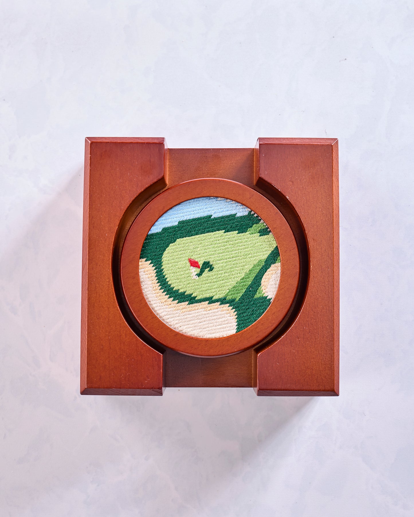 Green Combo - Stitched Golf Coasters - The Wine Savant / Khen Glassware