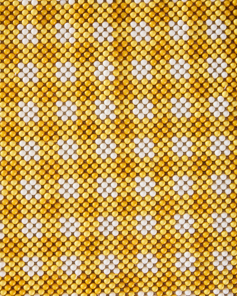 Yellow Check - Beaded Table Runner - Hazel Mazel - Printfresh