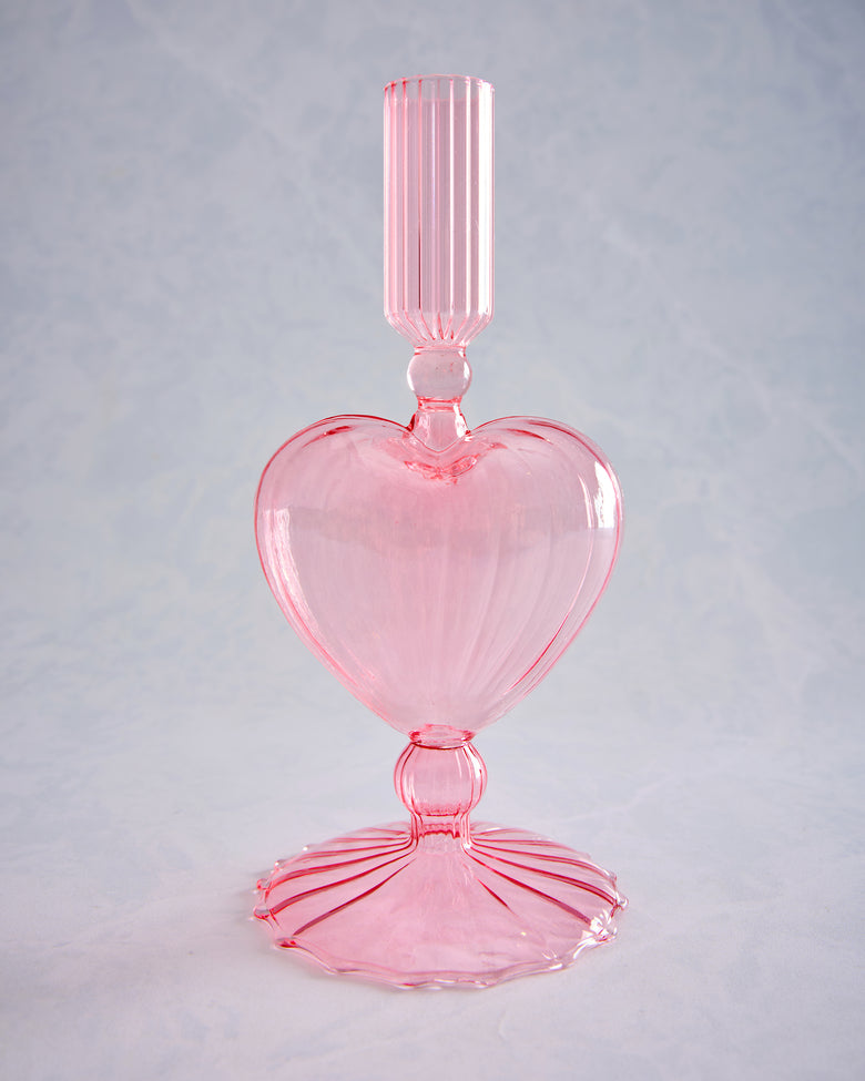 Pink - Heart Taper Holder - Abbott - Printfresh
