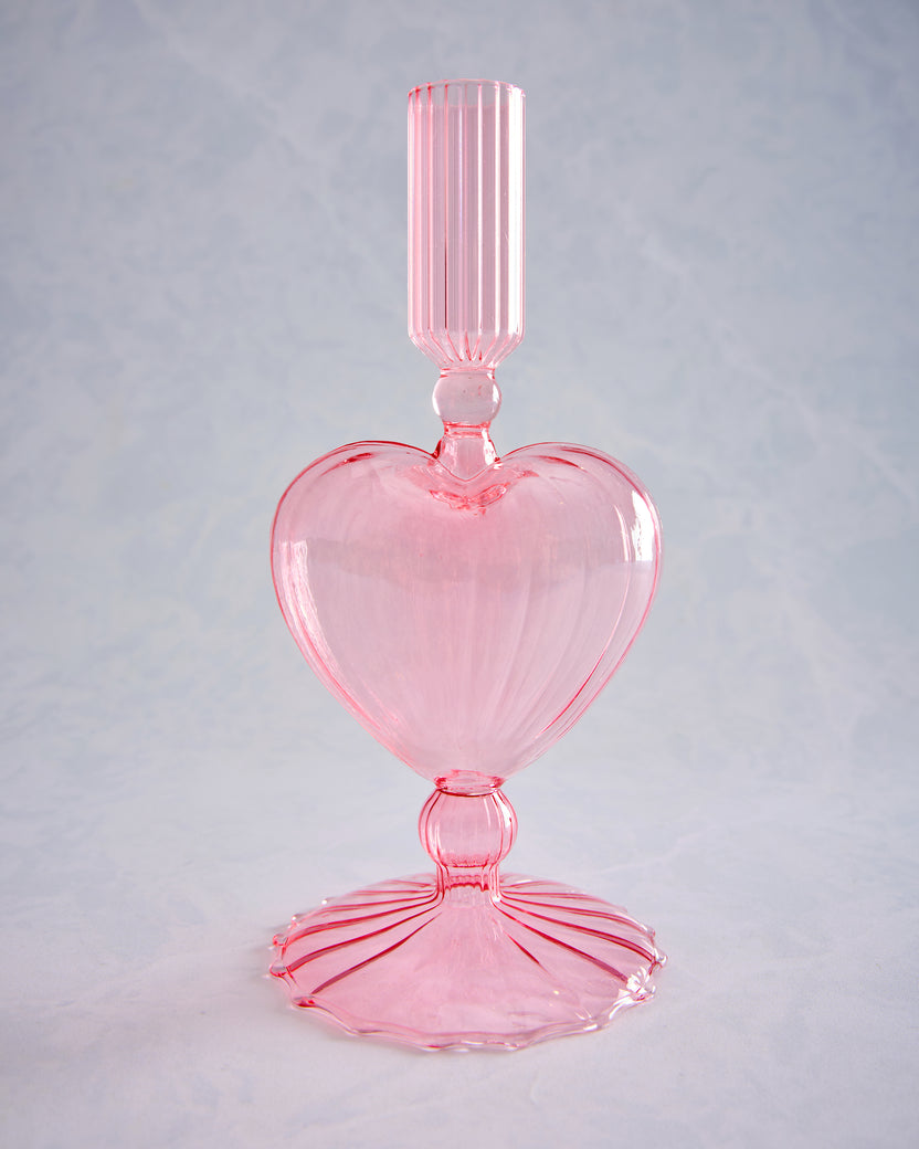 Pink - Heart Taper Holder - Abbott - Printfresh