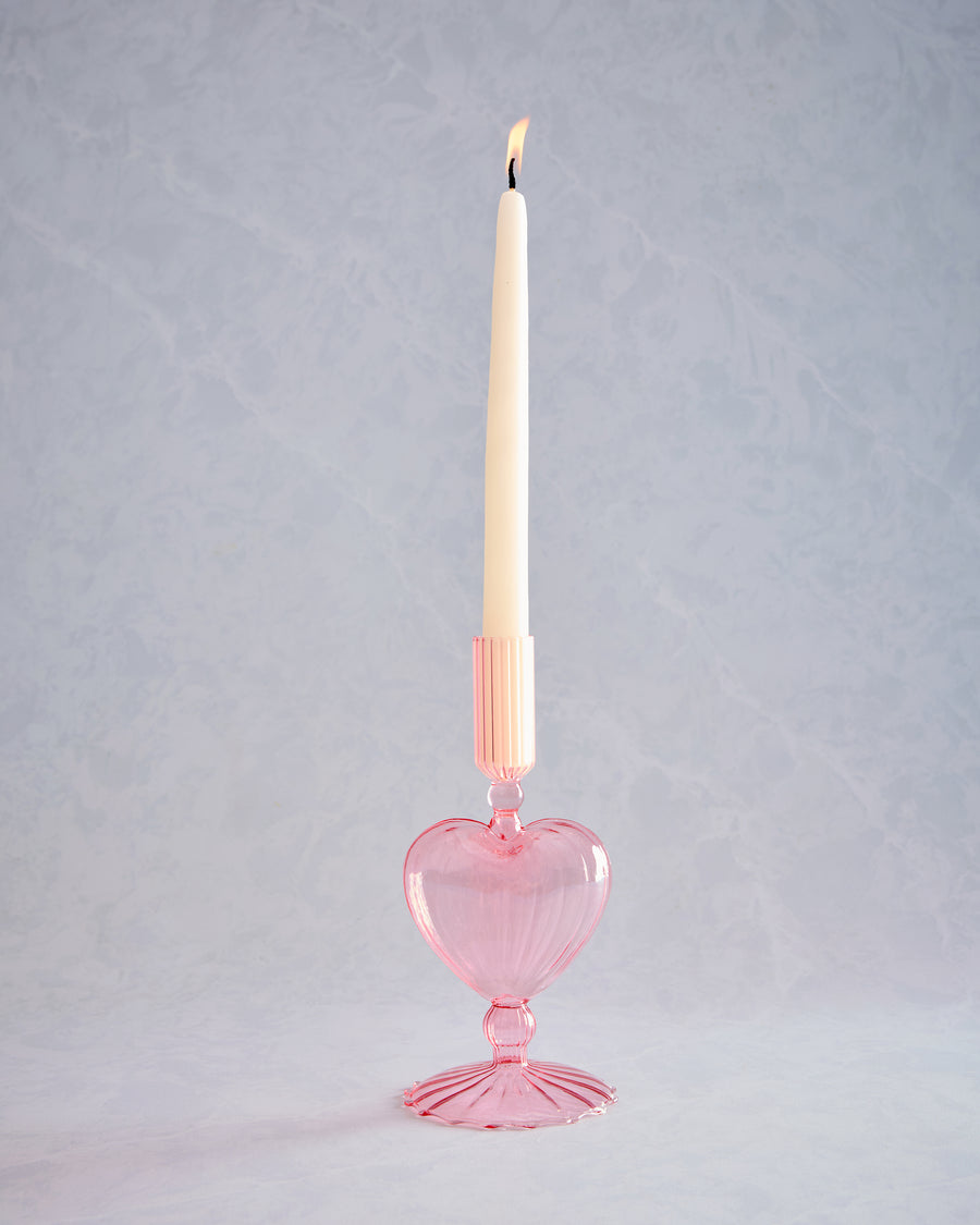 Pink - Heart Taper Holder - Abbott - Printfresh