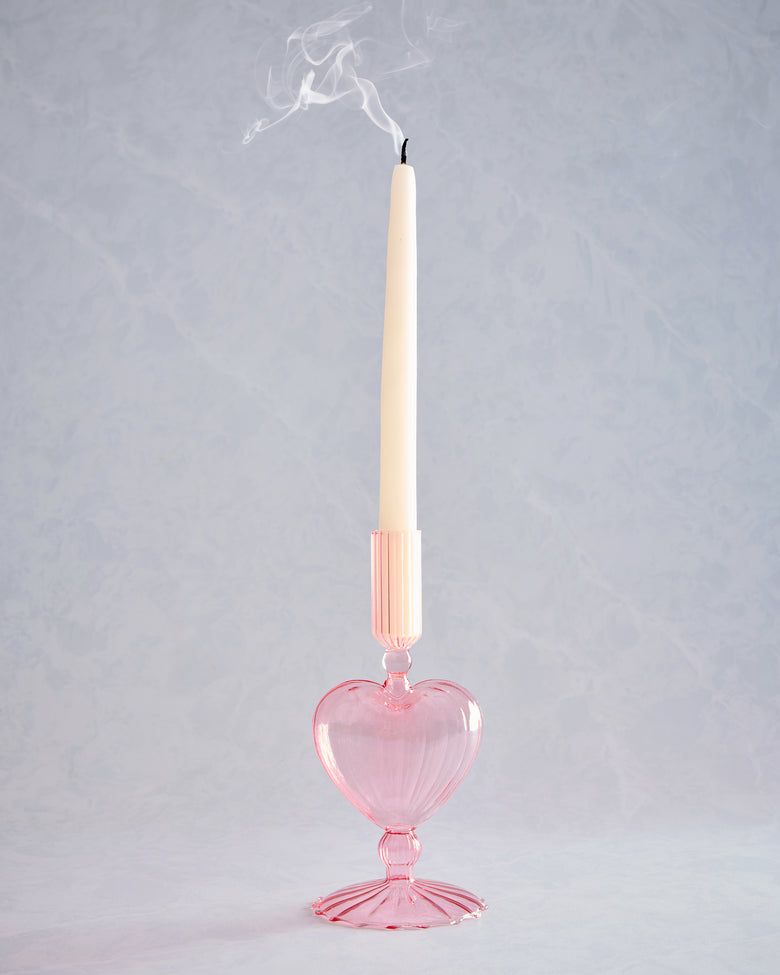 Pink - Heart Taper Holder - Abbott - Printfresh
