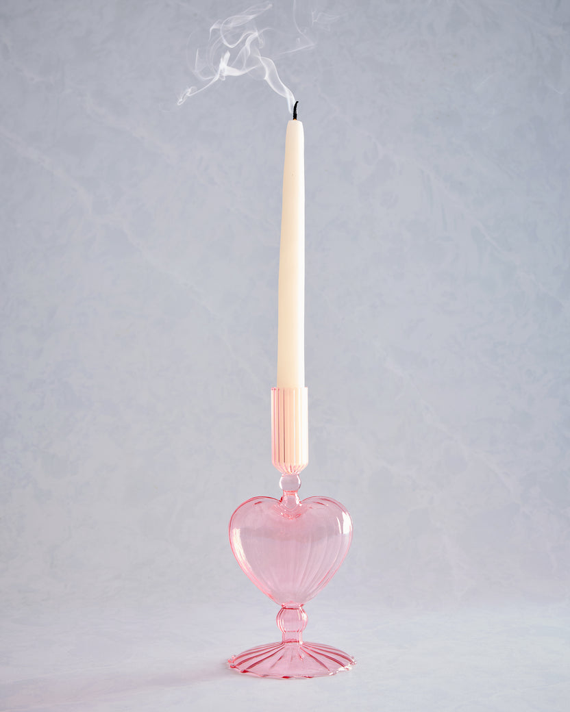 Pink - Heart Taper Holder - Abbott - Printfresh
