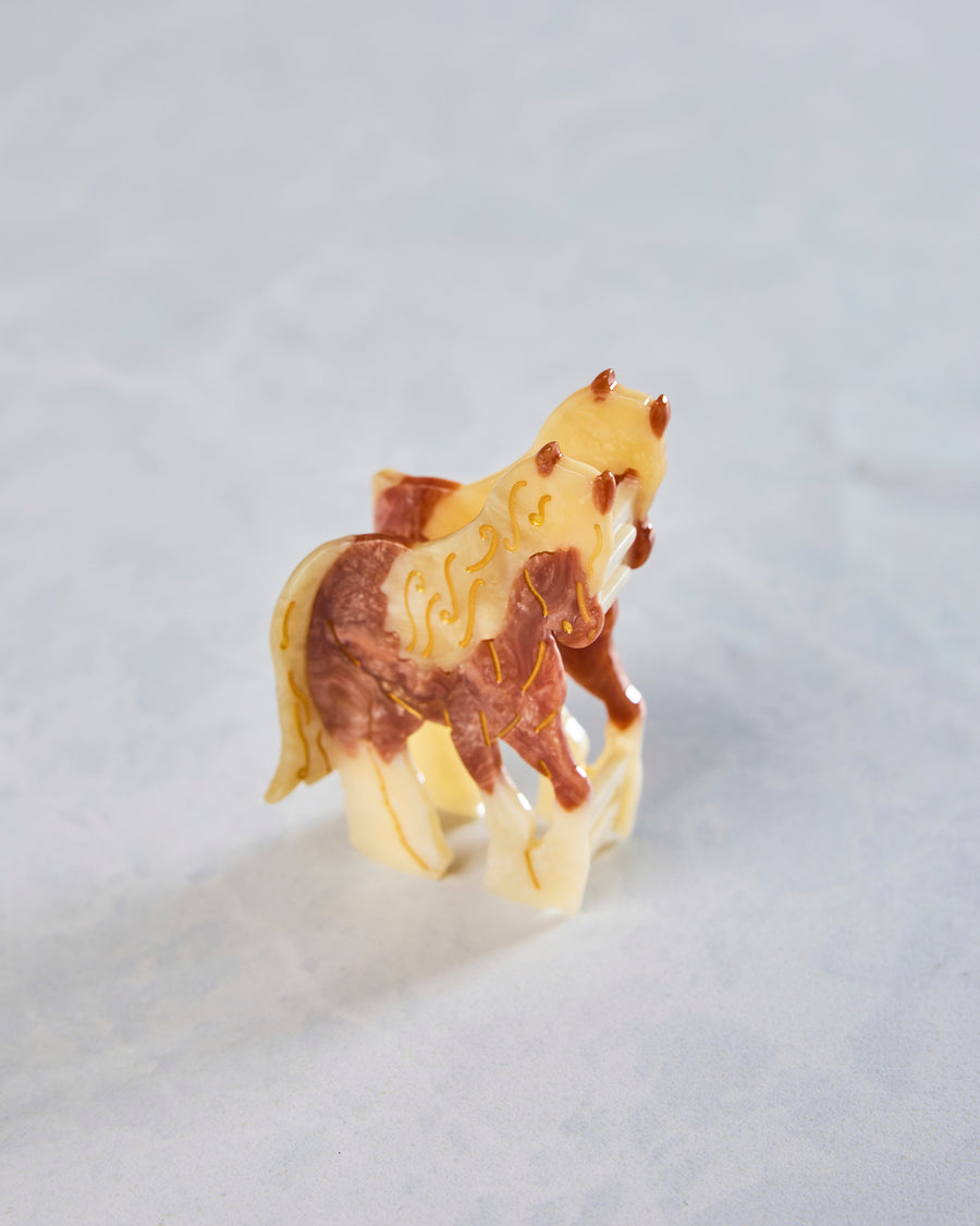 Brown Combo - Hand Painted Horse Claw Clip - Solar Eclipse - Printfresh