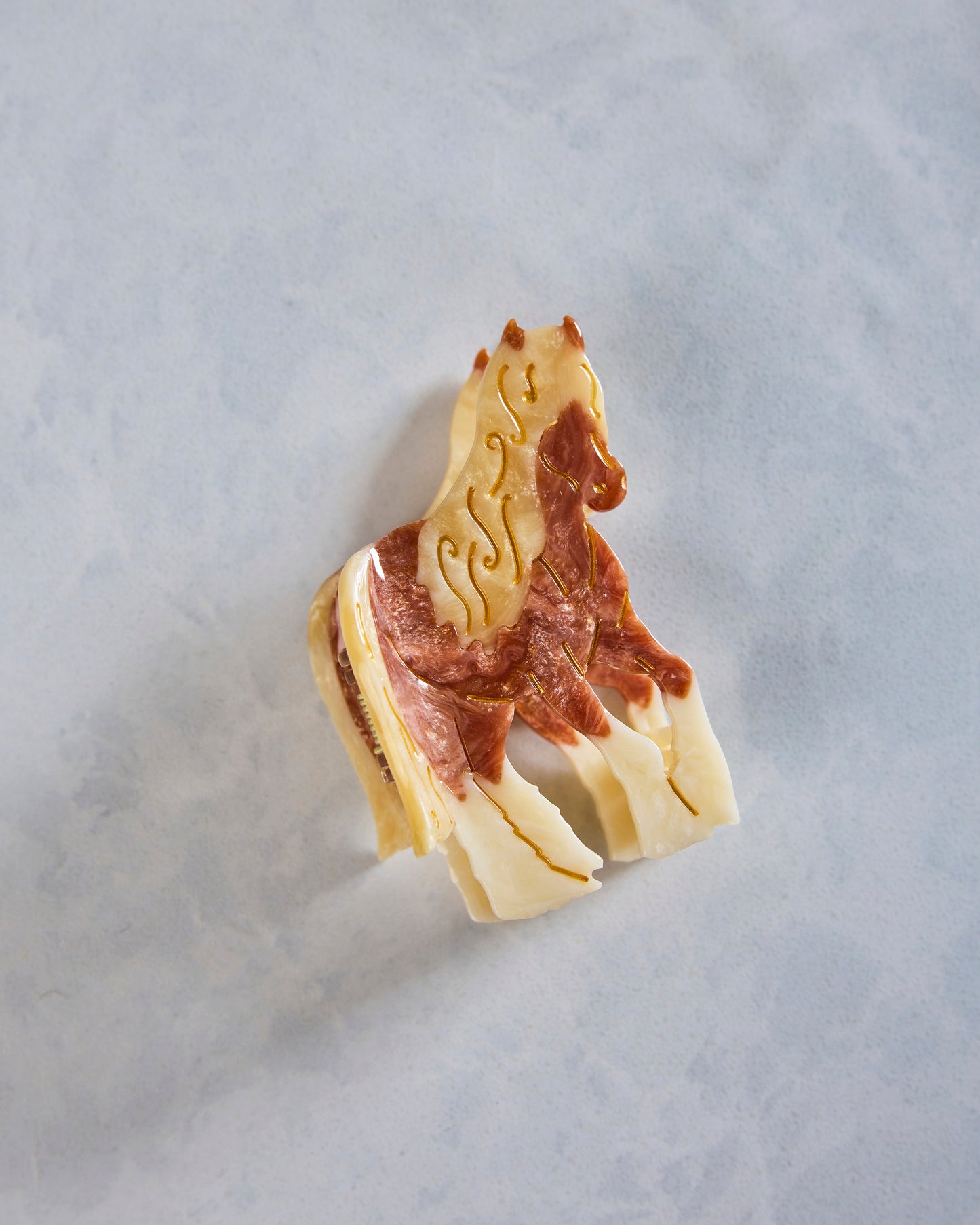 Brown Combo - Hand Painted Horse Claw Clip - Solar Eclipse - Printfresh