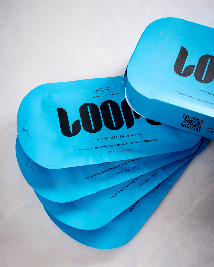 Blue - Loops Hyper Smooth Face Mask Set of 5 - Loops - Printfresh