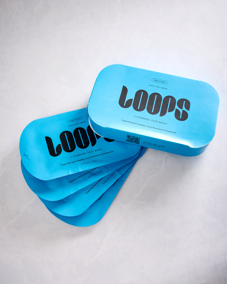 Blue - Loops Hyper Smooth Face Mask Set of 5 - Loops - Printfresh