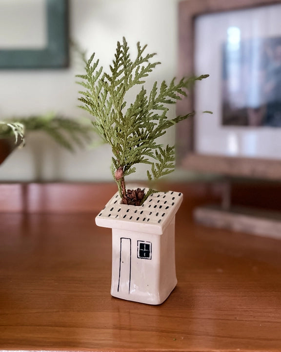 Ivory Combo - Ceramic House Bud Vase Set of 3 - Magpie Mischief - Printfresh