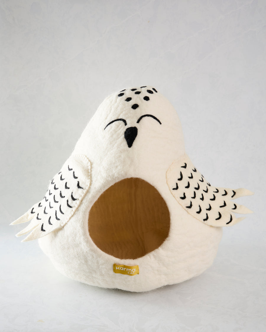 Ivory - Owl Wool Pet Cave - Karma Cat Inc.