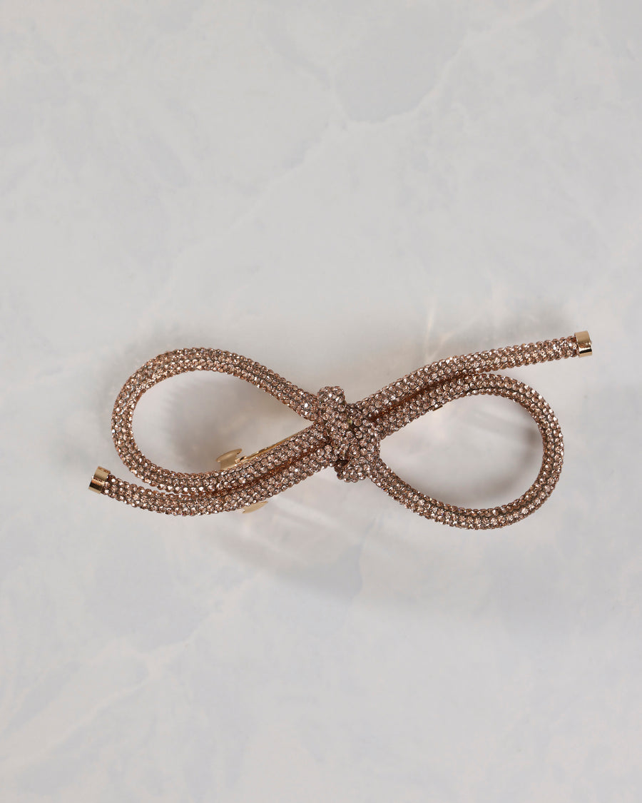 Gold - Sparkling Bow Barette - LadyJuneAccessories