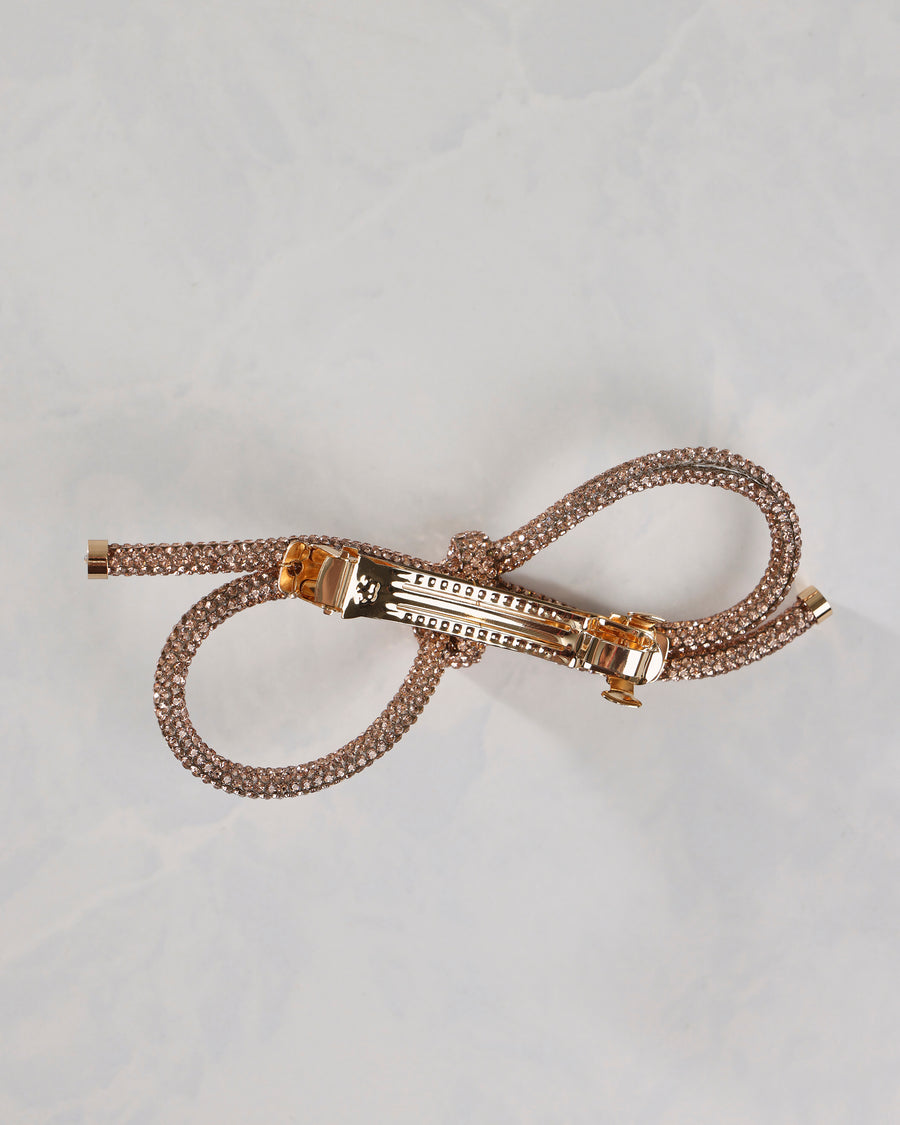 Gold - Sparkling Bow Barette - LadyJuneAccessories