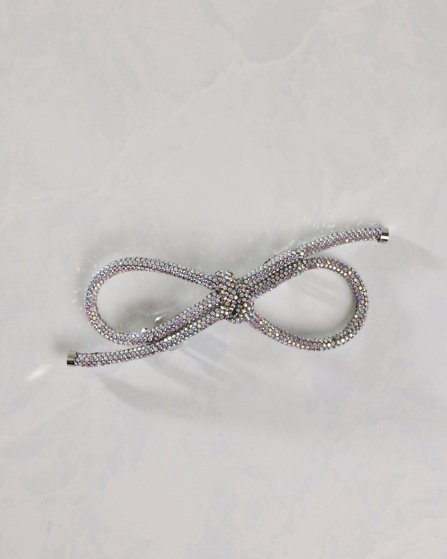 Silver - Sparkling Bow Barette - LadyJuneAccessories
