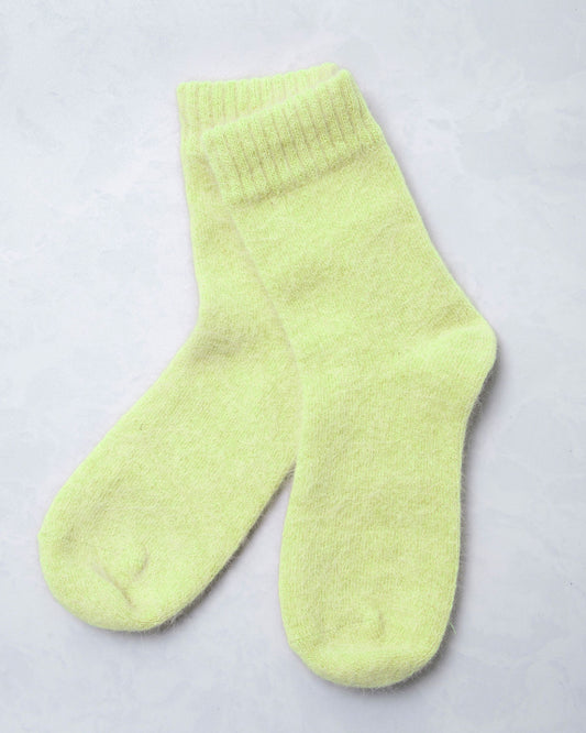 Lime Green - Women's Cozy Wool Angora Socks - Comfortarians