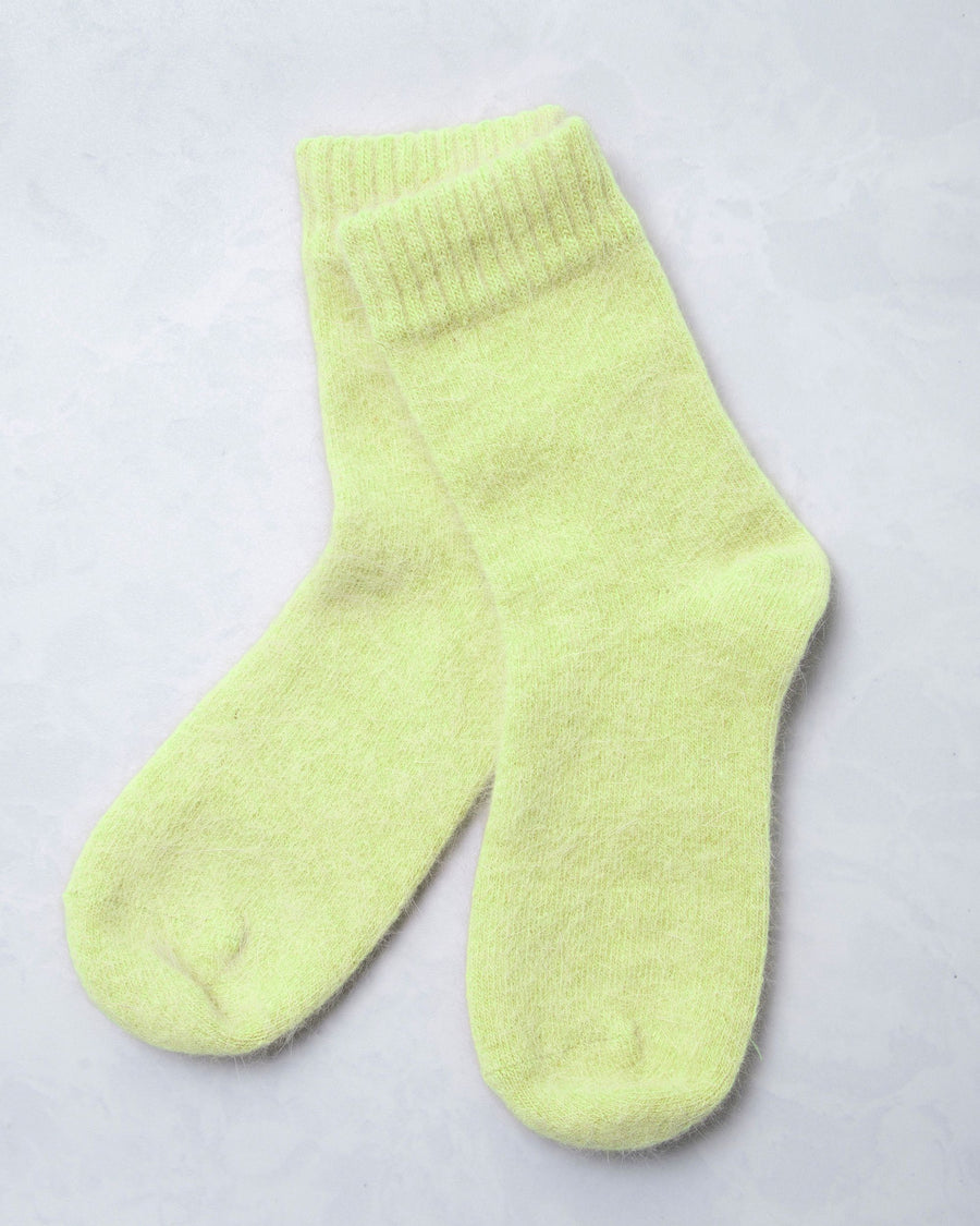 Lime Green - Women's Cozy Wool Angora Socks - Comfortarians