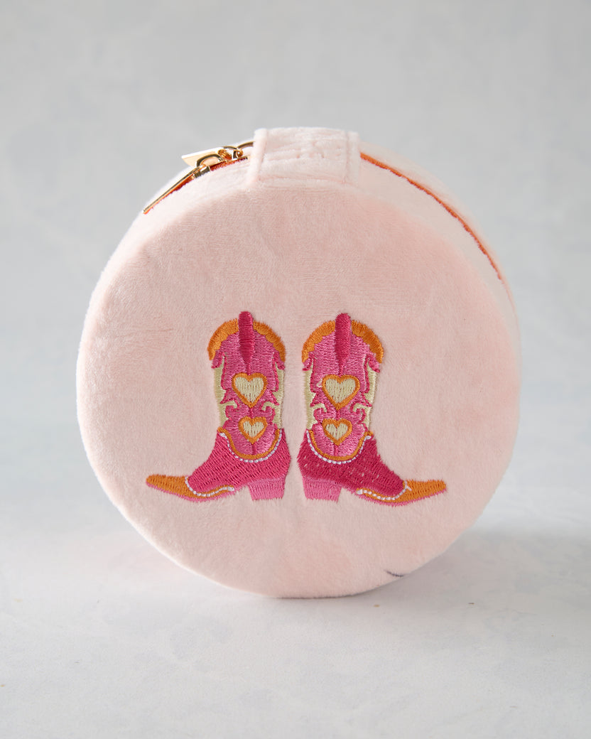 Cowgirl Pink - Velvet Jewelry Zip Case - Living Royal