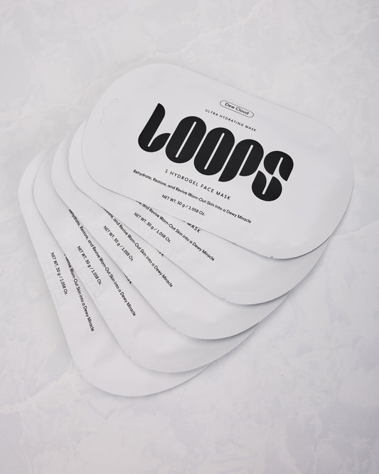 White - Loops Dew Cloud Face Mask - Loops - Printfresh