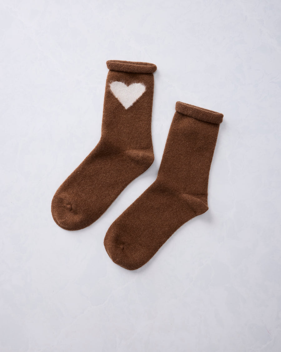 Brown - Love Cashmere Crew Sock - Hansel from Basel - Printfresh