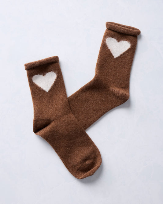Brown - Love Cashmere Crew Sock - Hansel from Basel - Printfresh