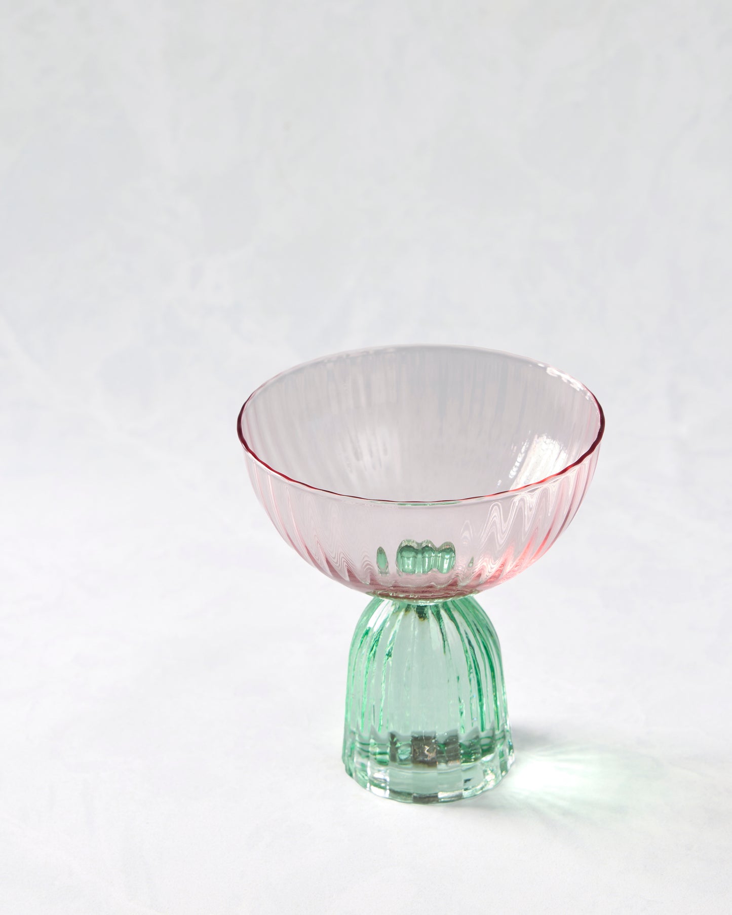 Green/Pink - Mahjong Coupe Glass - Slant Collections by Creative Brands