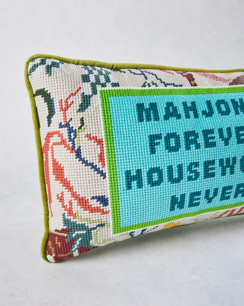 Multi - Mahjong Needlepoint Pillow - Furbish Studio - Printfresh