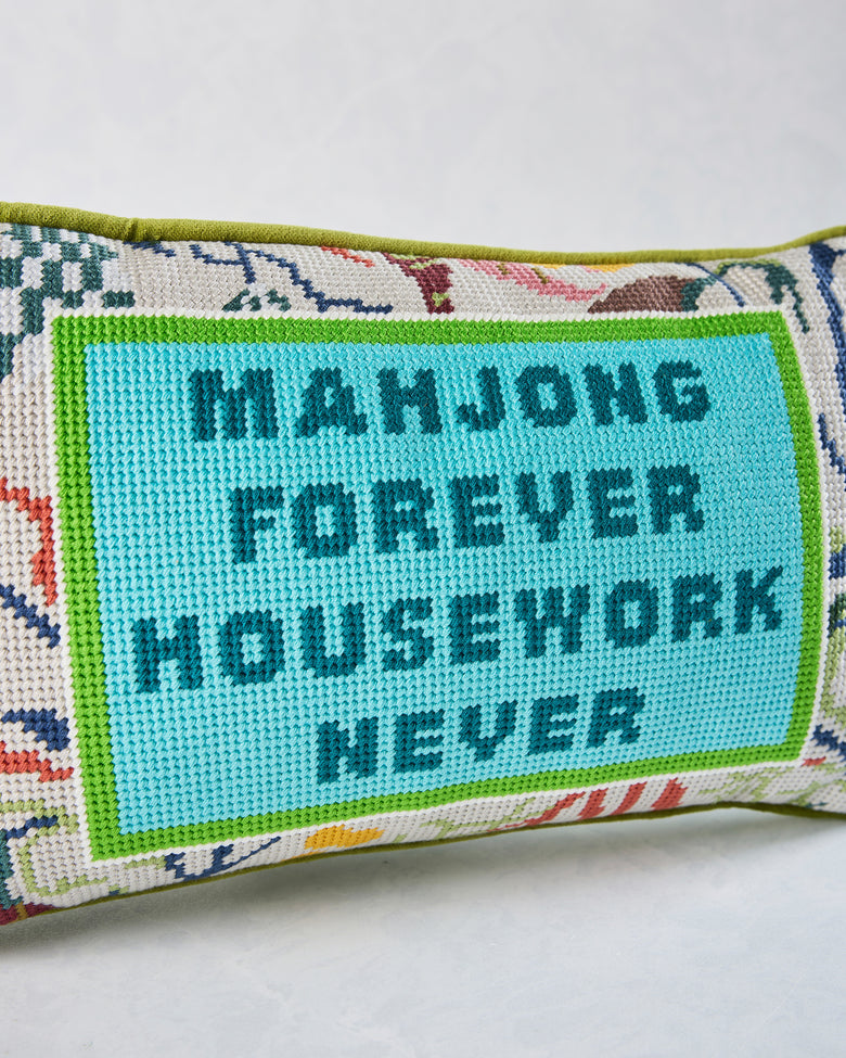 Multi - Mahjong Needlepoint Pillow - Furbish Studio - Printfresh