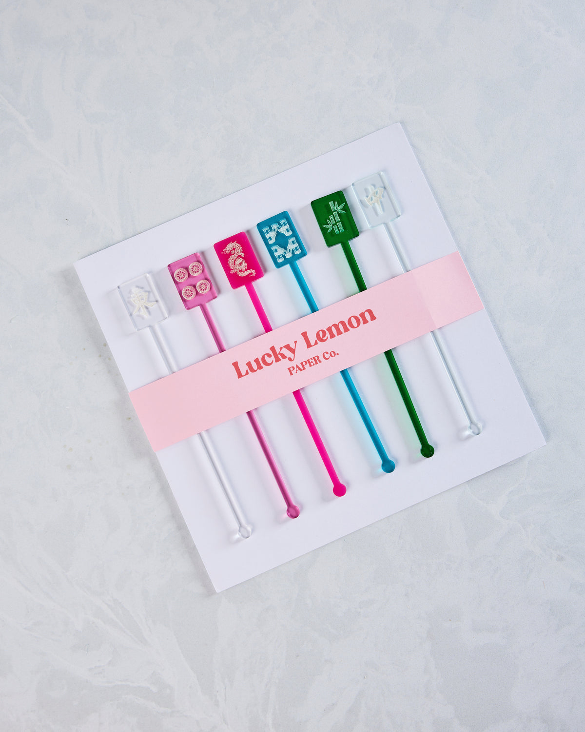 Multi - Mahjong Stir Stick Set - Lucky Lemon Paper Co. - Printfresh