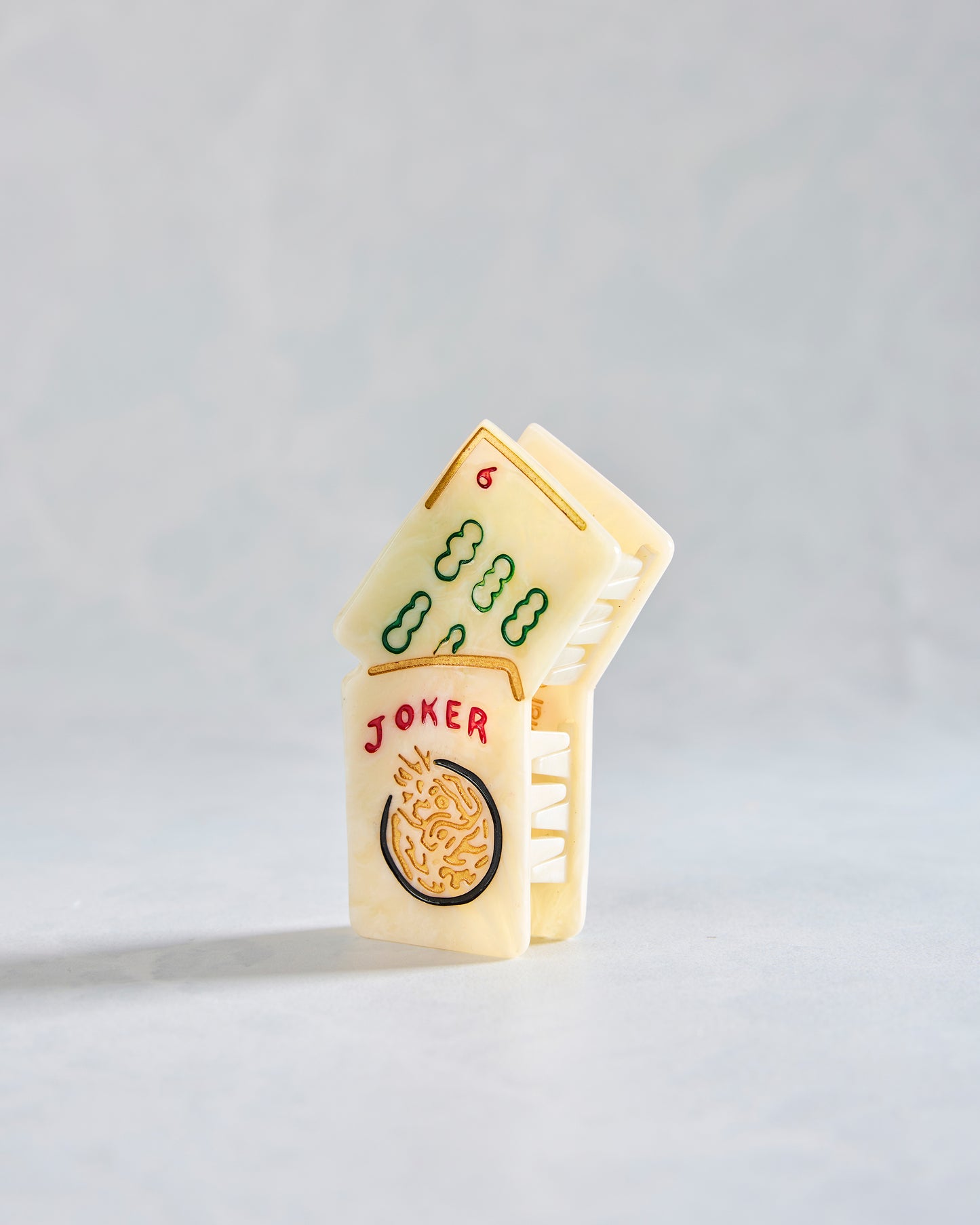 Ivory Combo - Hand Painted Mini Flower Mahjong Claw Clip - Solar Eclipse - Printfresh