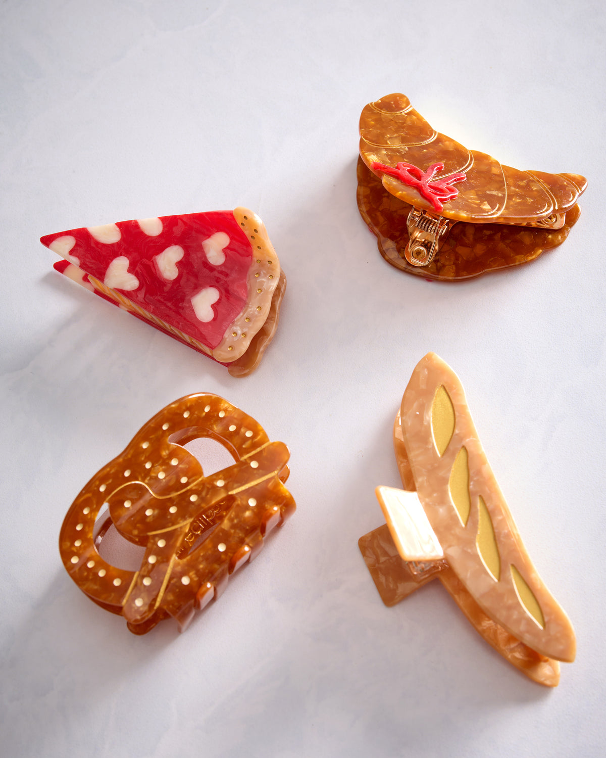 Brown Combo - Hand Painted Pretzel Hair Claw Clip - Solar Eclipse - Printfresh