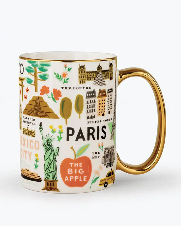 Multi - Bon Voyage Porcelain Mug - Rifle Paper - Printfresh