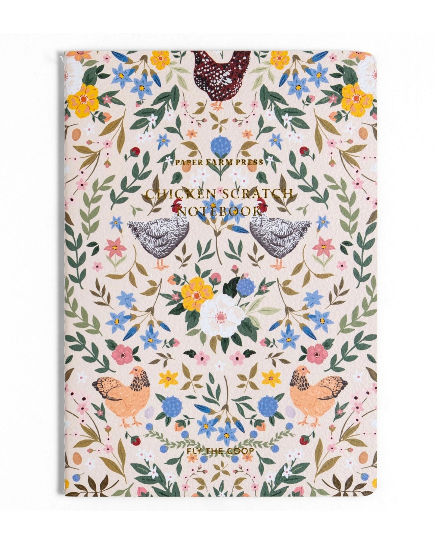 Multi - Chickens & Flowers Stitched Notebook - Paper Farm Press