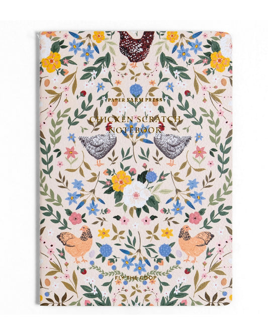 Multi - Chickens & Flowers Stitched Notebook - Paper Farm Press